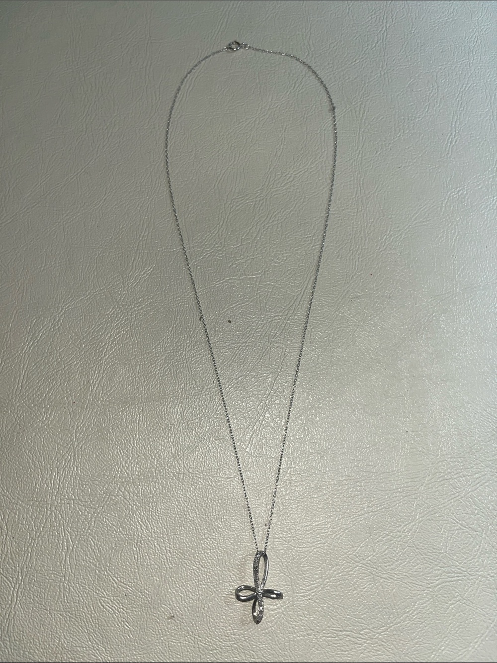 925 Sterling Silver KRN Swirling Cross Pendant Necklace